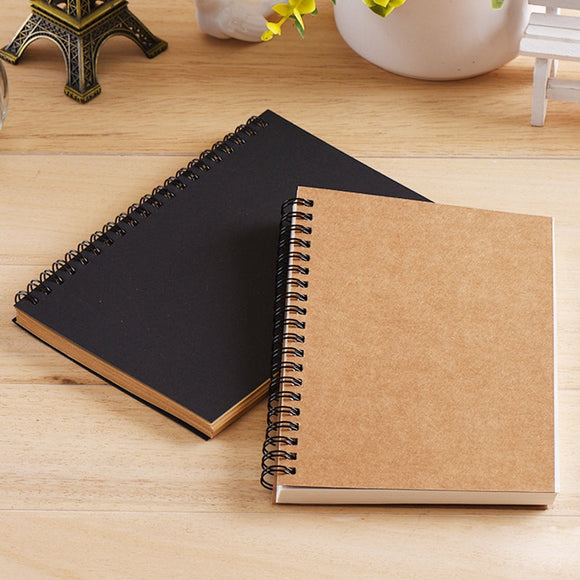 Cute Small Sketchbook Notebook for Drawing Painting Graffiti Soft Cover Black Paper Sketch Diary Book Memo Pad Office School