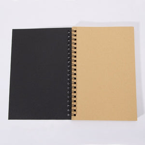 Cute Small Sketchbook Notebook for Drawing Painting Graffiti Soft Cover Black Paper Sketch Diary Book Memo Pad Office School