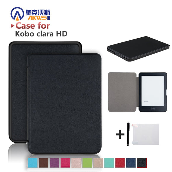 Slim Case for Kobo Clara HD 6 Inch Ebook N249 Smart Protective Shell Auto Sleep / Wake Cover PU Leather Ereader Skin
