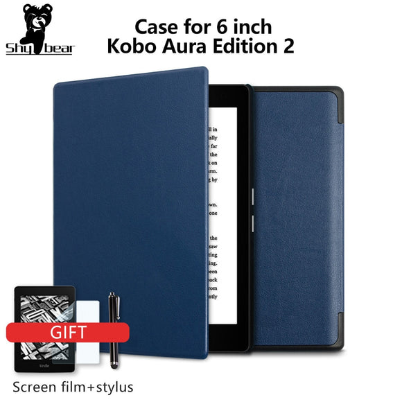 For Kobo Aura Edition 2 6 inch eReader Ebook PU Leather Smart Cover Protective Stand Folio Case for Kobo Aura Edition 2 N236