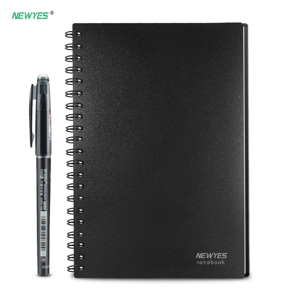 NEWYES A6 size Smart Reusable Erasable Notebook Microwave Wave Cloud Erase Notepad Note Pad Lined With Pen save paper